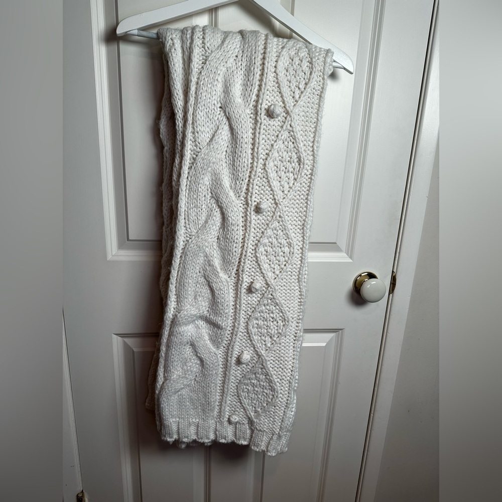Shabby Chic cream Cable Knit Throw Blanket